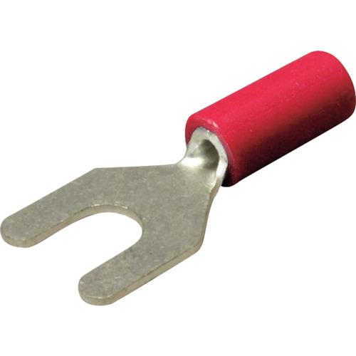 ■ニチフ 絶縁被覆付圧着端子(Y形) 先開形 絶縁筒部ストレートタイプ(100PCS)《10Pk入》〔品番:TGV1.25Y4LRED〕【1686323×10:0】[送料別途見積り][掲外取寄][店頭受取不可]