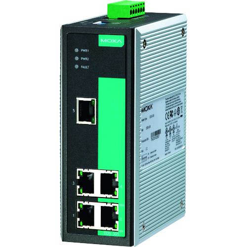 ■MOXA 5ポート(RJ45×5) アンマネージド イーサネットスイッチ ワイド温度モデル〔品番:EDS305T〕【1688239:0】[送料別途見積り][法人・事業所限定][直送][店頭受取不可]