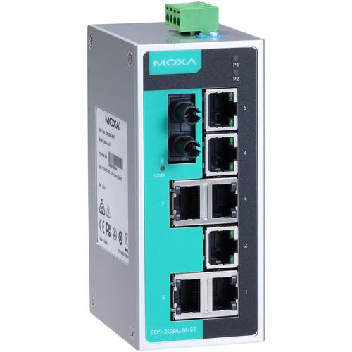 ■MOXA 8ポート(RJ45×7、マルチモードSTコネクタ×1) アンマネージド イーサネットスイッチ ワイド温度モデル〔品番:EDS208AMSTT〕【1688250:0】[送料別途見積り][法人・事業所限定][掲外取寄][店頭受取不可] 45,342円