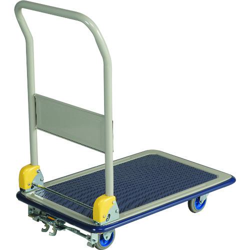 ■金沢 小型スチール台車 ハンドル折りたたみ式 フットブレーキ付〔品番:NHT106〕【1746870:0】[送料別途見積り][法人・事業所限定][外直送][店頭受取不可]｜ホームセンターバロー　店