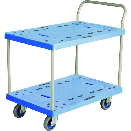 ■金沢 大型樹脂台車 2段式〔品番:NP304〕【1746873:0】[送料別途見積り][法人・事業所限定][外直送][店頭受取不可] 26,611円