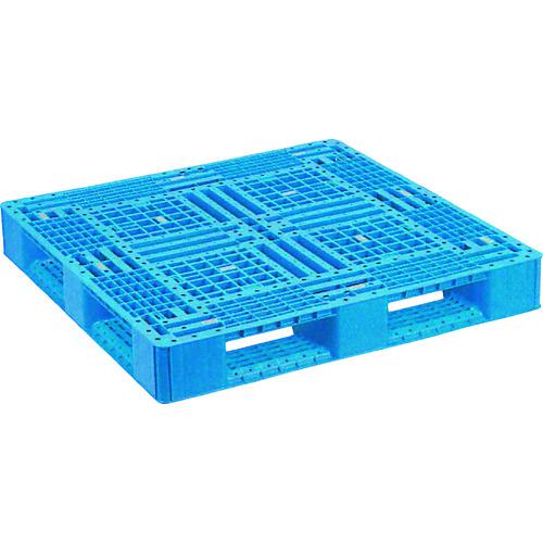 ■NPC プラスチックパレットFA-1111(PP材) 片面四方差し ブル-〔品番:FA1111PPBL〕【1754504:0】[法人・事業所限定][外直送元][店頭受取不可]