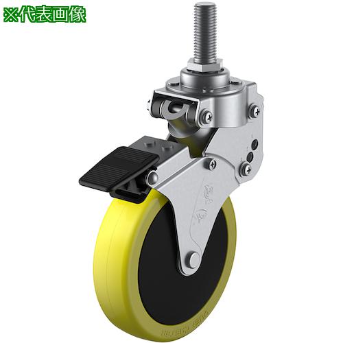 ■ユーエイ ねじ込み式 自在 クッションキャスター 帯電防止ウレタン 車輪径125mm ストッパー付き SKYタイプ SKY-T-S型 ネジ寸法M12&times;35ピッチ1.75〔品番:SKYT125SUES3M1235〕【1758197:0】[送料別途見積り][掲外取寄][店頭受取不可]｜ホームセンターバロー　店