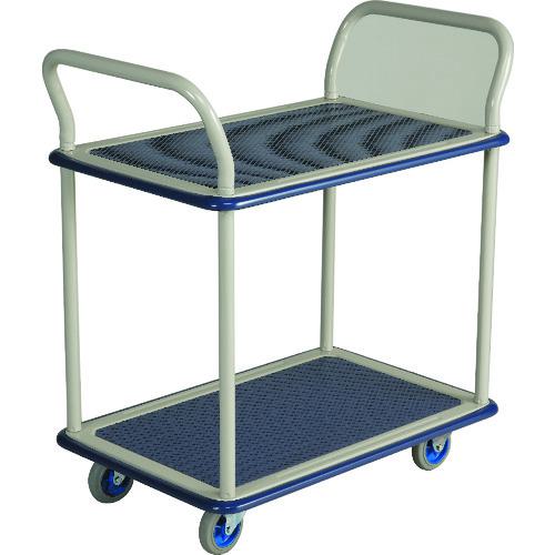 ■金沢 小型スチール台車 2段式両ハンドル付〔品番:NHT109〕【1769636:0】[送料別途見積り][法人・事業所限定][外直送][店頭受取不可]
