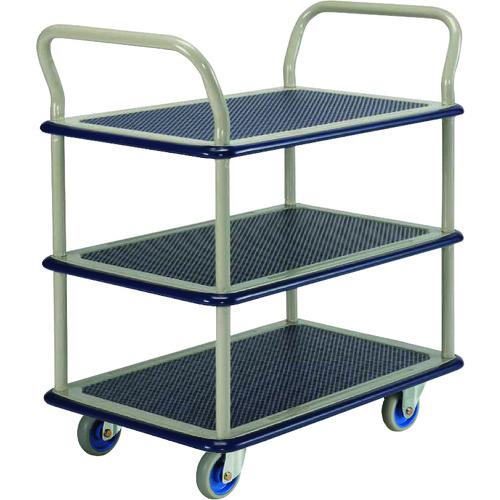 ■金沢 小型スチール台車 3段式両ハンドル付〔品番:NHT119〕【1770256:0】[送料別途見積り][法人・事業所限定][直送][店頭受取不可]｜ホームセンターバロー　店