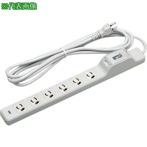 ■明工 15A安全ブレーカ付OA用抜け止め接地タップ6コ口コード1m〔品番:MR7632TJ1〕【1783526:0】[送料別途見積り][店頭受取不可]