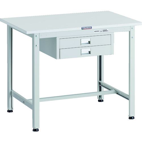 ■TRUSCO 軽荷重作業台(300kg)AE型 900X600XH740 薄型2段引出し付 ホワイト色〔品番:AE0960UDC2W〕【1833850:0】[法人・事業所限定][直送元][店頭受取不可]｜ホームセンターバロー　店