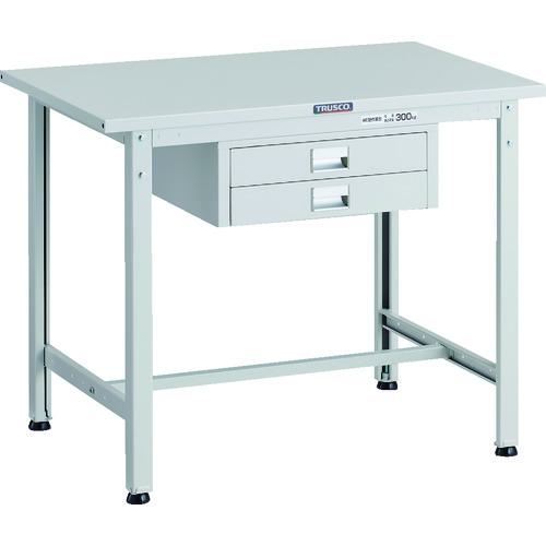 ■TRUSCO 軽荷重作業台(300kg)AE型 900X600XH740 薄型2段引出し付 ホワイト色〔品番:SAE0960UDC2W〕【1833874:0】[法人・事業所限定][直送元][店頭受取不可]｜ホームセンターバロー　店