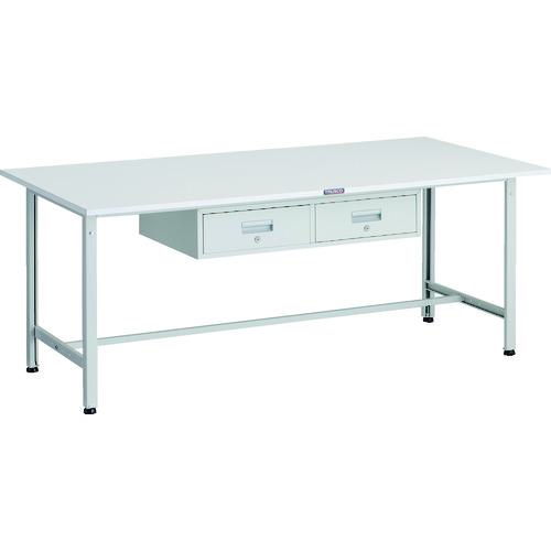 ■TRUSCO 軽荷重作業台(300kg)AE型 1800X900XH740 2列引出付 ホワイト色〔品番:AE1809FL2W〕【1833887:0】[法人・事業所限定][直送元][店頭受取不可]