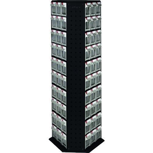 ■SHUTER 回転パーツスタンド 1280mm 90引出し 黒色〔品番:RFO690BK〕【1948050:0】[直送DS][店頭受取不可]