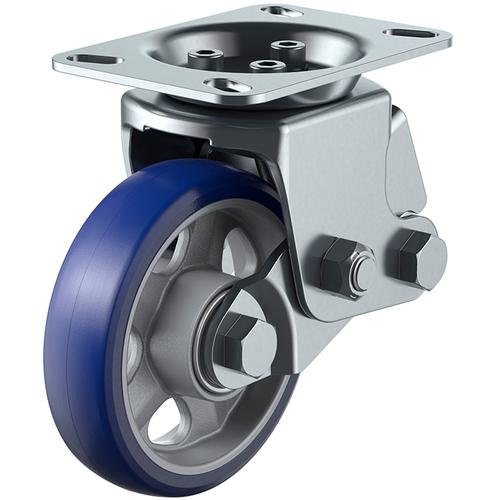 ■ユーエイ プレート式 固定 クッションキャスター プレミアムウレタン 車輪径150mm SKYタイプ SKY-2R型 取付寸法133×86(125×62)〔品番:SKY2R150APUA2〕【1951090:0】[送料別途見積り][店頭受取不可]