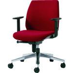 ■プラス 630911)事務イス Uチェア KD-UC65SEL RD 〔品番:KDUC65SELRD〕【1957140:0】[送料別途見積り][法人・事業所限定][外直送][店頭受取不可]