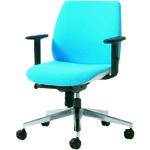 ■プラス 630961)事務イス Uチェア KD-UC55SEL SB 〔品番:KDUC55SELSB〕【1960280:0】[送料別途見積り][法人・事業所限定][外直送][店頭受取不可]