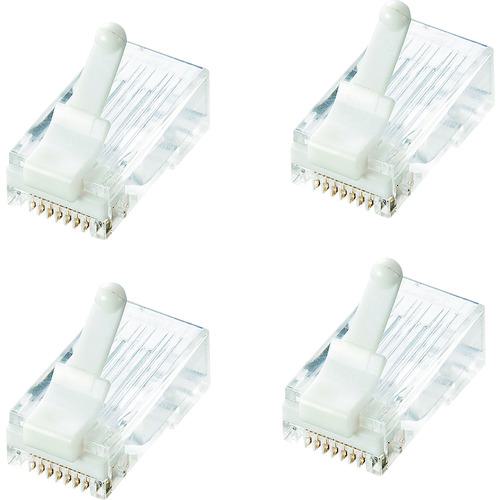 ■SANWA ツメ折れ防止カテゴリ6RJ-45コネクタ〔品番:ADT6RJTS100〕【2013315:0】[法人・事業所限定][外直送元][店頭受取不可]