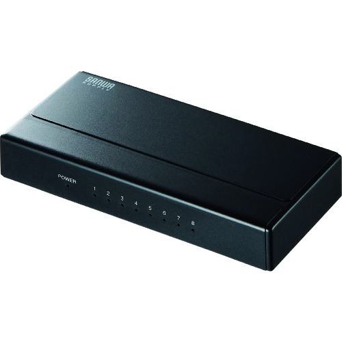 ■SANWA ギガビット対応スイッチングハブ(8ポート・マグネット付き)〔品番:LANGIGAP801BK〕【2029187:0】[店頭受取不可]