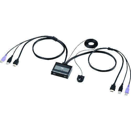 ■SANWA HDMI対応手元スイッチ付きパソコン自動切替器(2:1)〔品番:SWKVM2WHU〕【2033316:0】[店頭受取不可]｜ホームセンターバロー　店