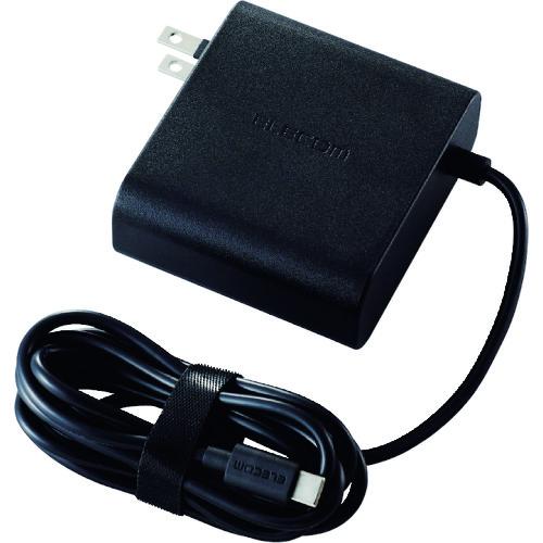 ■ELECOM Power Delivery対応USB AC充電器(65W)〔品番:ACDCPD0465BK〕【2037580:0】[店頭受取不可]