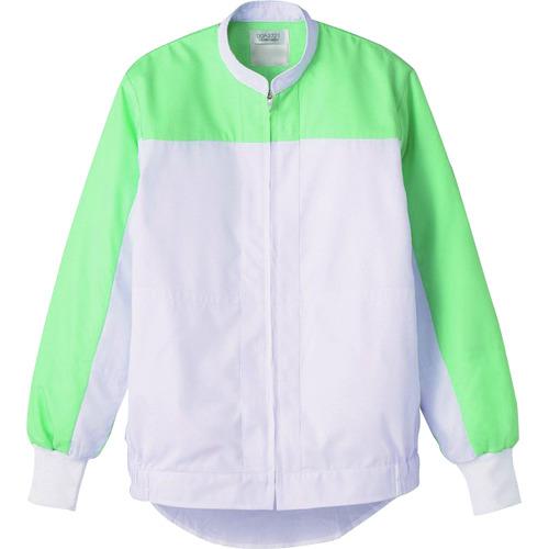 ■サンペックス 長袖ジャンパー 食品工場 白衣 衛生 ホワイト&times;グリーン L〔品番:DCP2721L〕【2041845:0】[送料別途見積り][掲外取寄][店頭受取不可]｜ホームセンターバロー　店