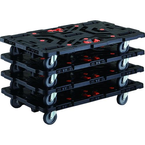 ■TRUSCO まとめ買い 連結式樹脂製平台車 ビートル 900X600 自在5輪 とめたろう付 4台セット〔品番:BT900J5E100TM4〕【2063371:0】[直送DS][店頭受取不可]｜ホームセンターバロー　店