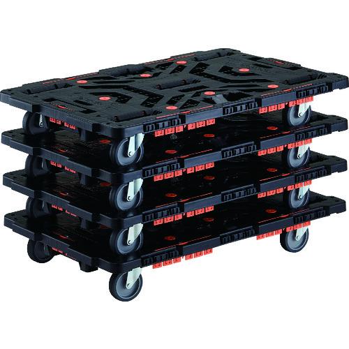 ■TRUSCO 連結式樹脂製平台車 ビートル 900X600 自在5輪 コボレ止めセット付 まとめ買い4台〔品番:BT900KJ5E100M4〕【2063378:0】[直送DS][店頭受取不可]｜ホームセンターバロー　店