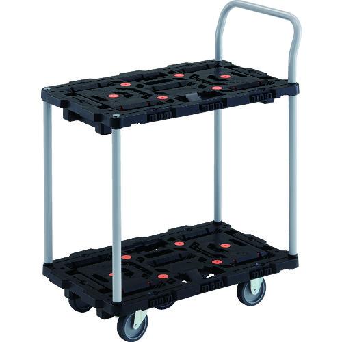 ■TRUSCO 連結式樹脂製2段台車 ビートル 700X450 自在3輪 とめたろう ハンドル付〔品番:BT724J3E100T〕【2063479:0】[直送DS][店頭受取不可] 15,980円
