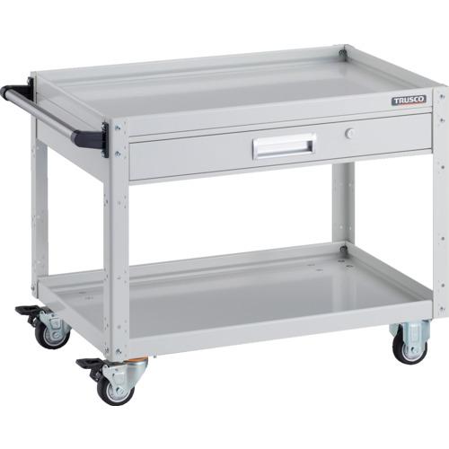 ■TRUSCO ツールワゴン イーグルワゴン 750&times;500&times;H600 引出付 ウレタン車輪 ホワイト〔品番:EGW672VUW〕【2064236:0】[直送DS][店頭受取不可]｜ホームセンターバロー　店