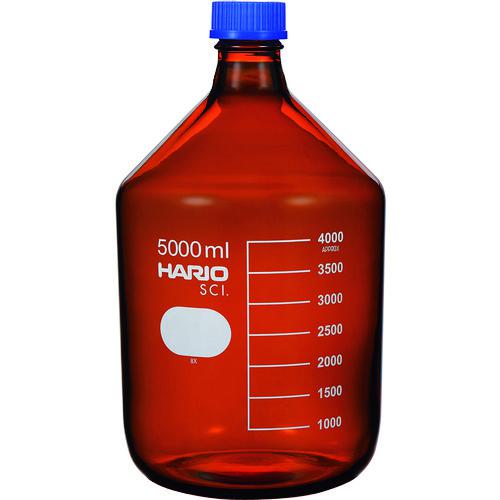 ■HARIO ボトル 耐熱ねじ口瓶(茶) 5000ml〔品番:NBB5LSCI〕【2065662:0】[送料別途見積り][法人・事業所限定][外直送][店頭受取不可]