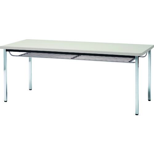 ■TRUSCO 会議用テーブル 1500X900XH700 下棚付 丸脚 ニューグレー〔品番:TDST1590NG〕【2082313:0】[法人・事業所限定][直送元][店頭受取不可]｜ホームセンターバロー　店
