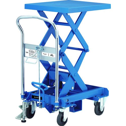 ■ダンディ スチール製リフト台車 足踏み油圧ジャッキ式 Wシザー 500kg W500&times;D600〔品番:UDS500W〕【2082575:0】[送料別途見積り][法人・事業所限定][直送][店頭受取不可]｜ホームセンターバロー　店