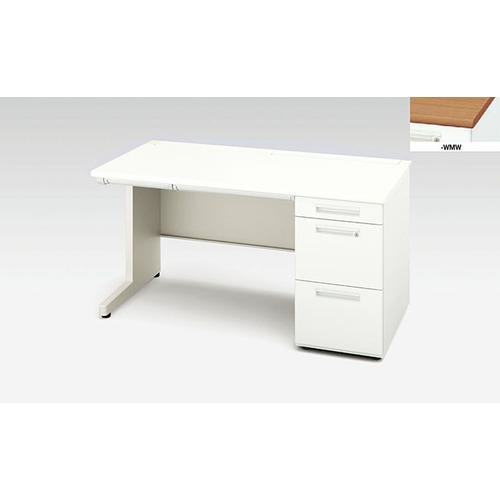 ■NAIKI 片袖デスク XEHH型/天板:ミディアムウォールナット 本体:クリアーホワイト/W1400×D700×H720〔品番:XEHH147GWMW〕【2086804:0】[送料別途見積り][法人・事業所限定][外直送][店頭受取不可]