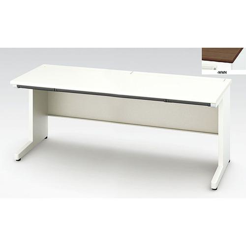 ■NAIKI 平デスク(浅型引出し付) XEHH型/天板:ダークウォールナット 本体:クリアーホワイト/W1800×D700×H720〔品番:XEHH187FSWWN〕【2088425:0】[送料別途見積り][法人・事業所限定][外直送][店頭受取不可]