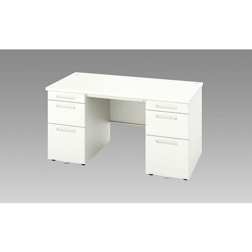 ■NAIKI 両袖デスク(ロングストローク XEHH型/天板:ホワイト 本体:クリアーホワイト/W1500×D700×H720〔品番:XEHH157KKWH〕【2088444:0】[送料別途見積り][法人・事業所限定][外直送][店頭受取不可]