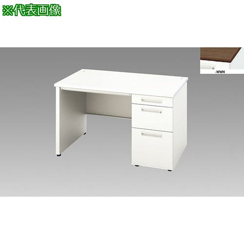 ■NAIKI 片袖デスク(パネル脚) XEHH型/天板:ダークウォールナット 本体:クリアーホワイト/W1200×D700×H720〔品番:XEHH127BPWWN〕【2091744:0】[送料別途見積り][法人・事業所限定][外直送][店頭受取不可]