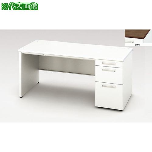 ■NAIKI 片袖デスク(パネル脚) XEHH型/天板:ダークウォールナット 本体:クリアーホワイト/W1600×D700×H720〔品番:XEHH167BPWWN〕【2091750:0】[送料別途見積り][法人・事業所限定][外直送][店頭受取不可]