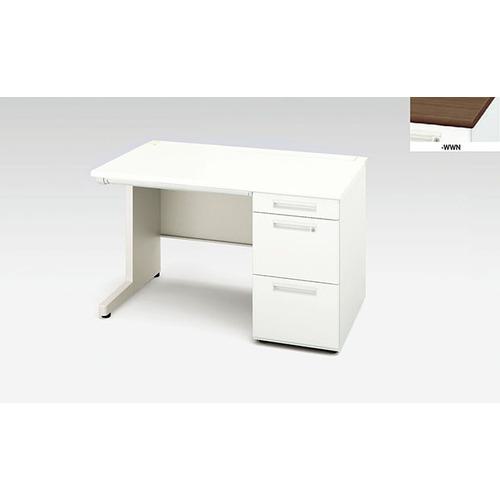■NAIKI 片袖デスク XEHH型/天板:ダークウォールナット 本体:クリアーホワイト/W1200×D700×H720〔品番:XEHH127GWWN〕【2091852:0】[送料別途見積り][法人・事業所限定][外直送][店頭受取不可]