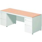 ■PLUS 674408)ステージオ 両袖机 ST-F187L-43 WM/W〔品番:STF187L43WMW〕【2101748:0】[送料別途見積り][法人・事業所限定][外直送][店頭受取不可]