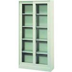 ■PLUS 18455)KR 引違い書庫(ガラス戸) SG-306R LGY〔品番:SG306RLGY〕【2106208:0】[送料別途見積り][法人・事業所限定][外直送][店頭受取不可]