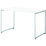 ■PLUS 632185)SQ デスク(配線口付)SQ-W126H W4/M4〔品番:SQW126HW4M4〕【2106399:0】[送料別途見積り][法人・事業所限定][外直送][店頭受取不可]