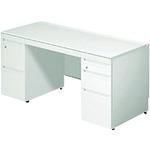 ■PLUS 673575)ステージオ 両袖机 ST-F147L-33 WS/W4〔品番:STF147L33WSW4〕【2108089:0】[送料別途見積り][法人・事業所限定][外直送][店頭受取不可]