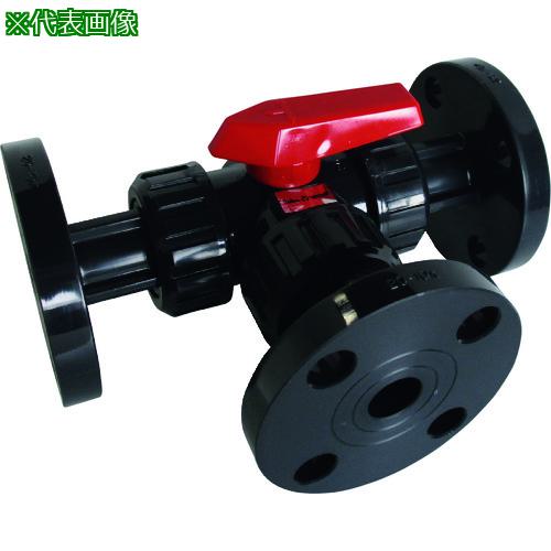 ■エスロン 三方ボール洗浄 本体材質PVC シール材質FKM JIS10KF 50A〔品番:ST6FFE〕【2118872:0】[送料別途見積り][法人・事業所限定][外直送][店頭受取不可]