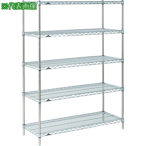 ■ERECTA スーパーシリーズ・ワイヤーシェルフ SS910 間口910mm×奥行307mm×高さ2197mm DB付 5段〔品番:SS910P2200W5〕【2120589:0】[送料別途見積り][法人・事業所限定][外直送][店頭受取不可]
