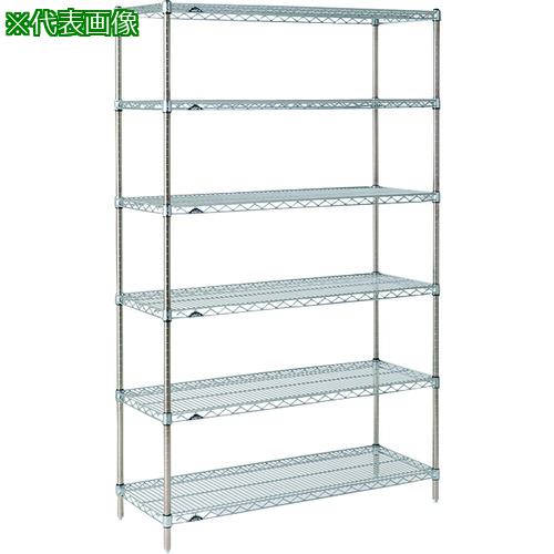 ■ERECTA スーパーシリーズ・ワイヤーシェルフ SS760 間口758mm&times;奥行307mm&times;高さ2197mm DB付 6段〔品番:SS760P2200W6〕【2122258:0】[送料別途見積り][法人・事業所限定][外直送][店頭受取不可]｜ホームセンターバロー　店
