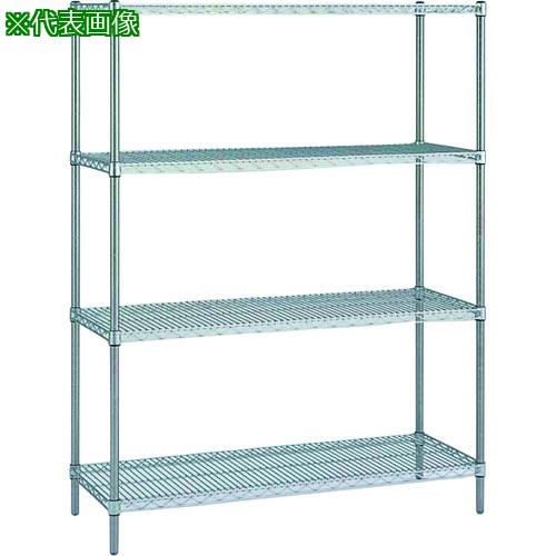 ■ERECTA スーパーシリーズ・ステンレスワイヤーシェルフ 間口1212mm×奥行359mm×高さ1384mm DB付 3段〔品番:SAS1220PS1390W3〕【2148218:0】[送料別途見積り][法人・事業所限定][外直送][店頭受取不可]