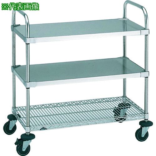 ■ERECTA ステンレスエレクターカート ワーキングカート2型〈ABSテーパー〉間口911mm&times;奥行461mm&times;高さ923mm 3段〔品番:NSWT2B〕【2148622:0】[送料別途見積り][法人・事業所限定][外直送][店頭受取不可]｜ホームセンターバロー　店