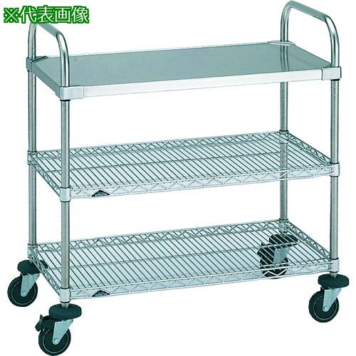 ■ERECTA ステンレスエレクターカート UTTカート1型〈ABSテーパー〉間口606mm×奥行461mm×高さ963mm 3段〔品番:NSUTT0S〕【2148630:0】[送料別途見積り][法人・事業所限定][外直送][店頭受取不可]