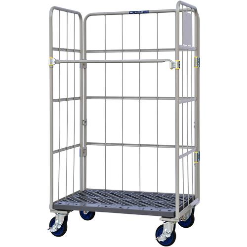 ■ワコーパレット 床板プラスチック製カゴ車 1000×650×1700〔品番:WKP1065〕【2150743:0】[法人・事業所限定][外直送元][店頭受取不可]