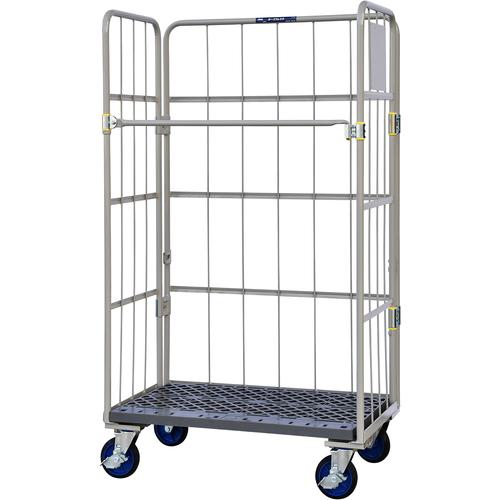■ワコーパレット 床板プラスチック製カゴ車 1000×600×1700〔品番:WKP1060〕【2150770:0】[法人・事業所限定][外直送元][店頭受取不可]