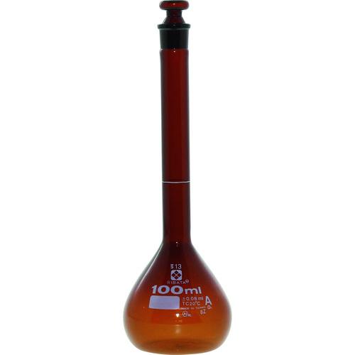 ■SIBATA メスフラスコ スーパーグレード 茶褐色 100mL〔品番:020070100〕【2159591:0】[店頭受取不可]