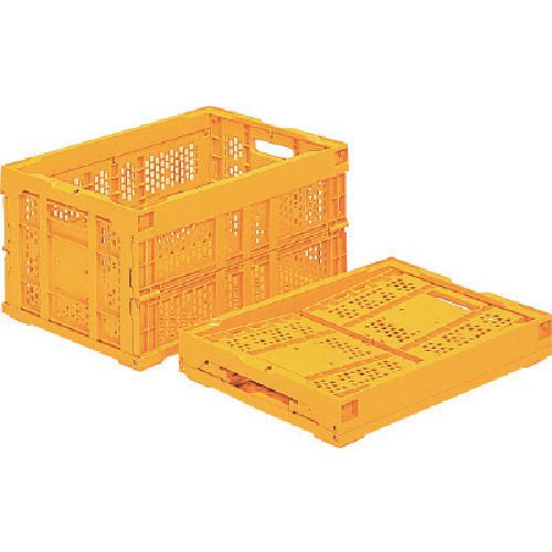 ■サンコー 折りたたみコンテナー 550530 オリコン40A(2) 44L イエロー 黄〔品番:550530YE00〕【2163704:0】[送料別途見積り][法人・事業所限定][外直送][店頭受取不可]