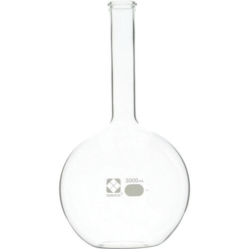 ■SIBATA 平底フラスコ 3000mL〔品番:0105103000〕【2178289:0】[送料別途見積り][掲外取寄][店頭受取不可]